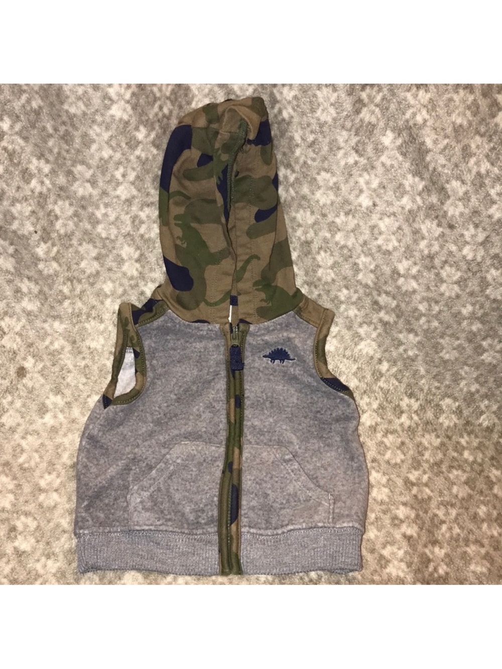Carters 6M Toddler Camo Hooded Vest - Gray & Green